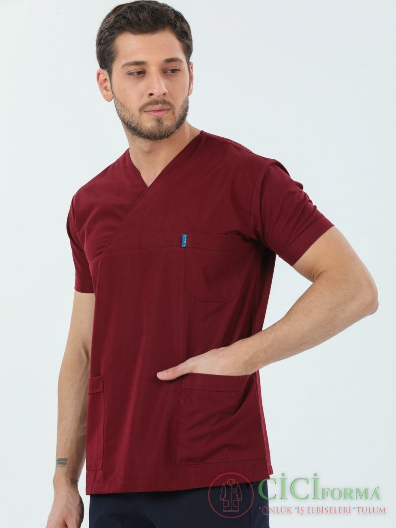 Zarf Yaka Bordo Erkek Üst